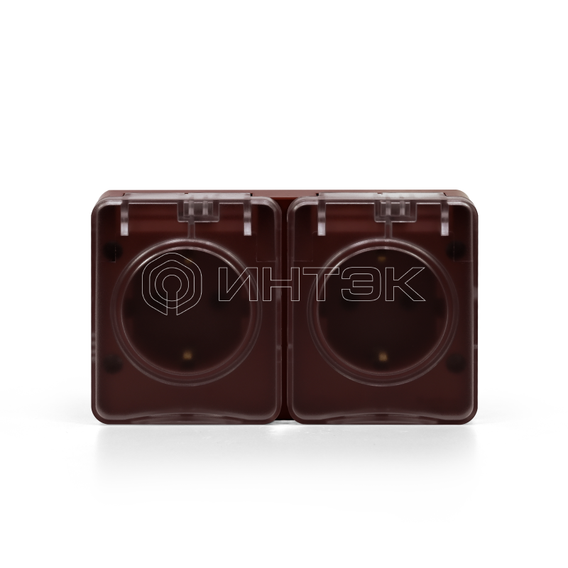 Розетка 2-м ОП AtlasDesign PROFI 16А IP54 заземл. защ. шторки корич. Systeme Electric ATN546026 изображение, фото