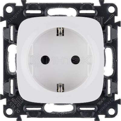 Розетка 1-м СП Valena Allure 16А IP20 250В 2P+E защ. шторки безвинтов. клеммы с лицев. панелью механизм бел. Legrand 753720 изображение, фото