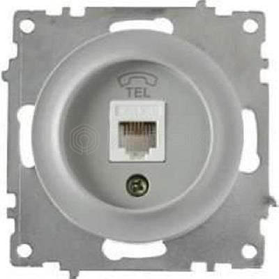 Розетка телефонная 1-м СП Florence RJ11 механизм сер. (1E20601302) OneKeyElectro 2172838 изображение, фото