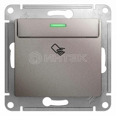 Выключатель карточный 1-кл. Glossa (сх. 6) 10AX механизм платина Systeme Electric GSL001269 изображение, фото