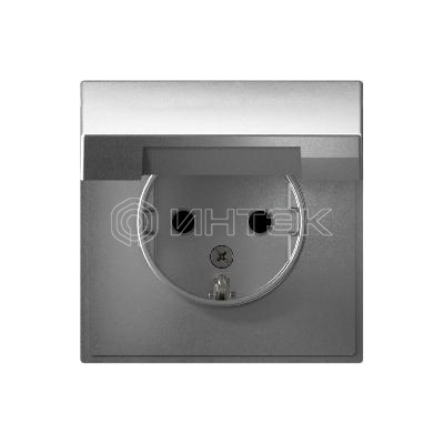 Розетка ArtGallery 16А IP20 с заземл. защ. шторки с крышкой механизм алюм.  Systeme Electric GAL000346 изображение, фото