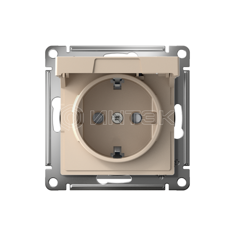 Розетка AtlasDesign 16А IP20 с заземл. защ. шторки с крышкой быстрозажим. клем. механизм песочн. Systeme Electric ATN001246S изображение, фото