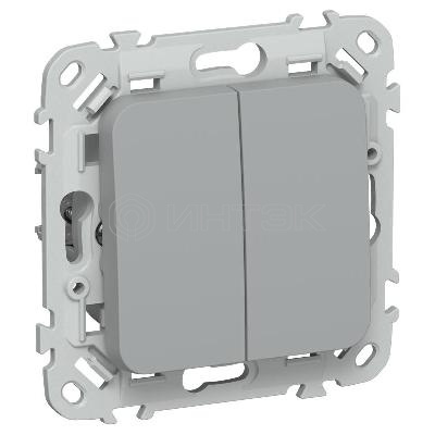 Выключатель 2-кл. СП FLITE ВС12-1-0-ФлС 10А механизм сер. IEK FI-V20-0-10-1-K03 изображение, фото