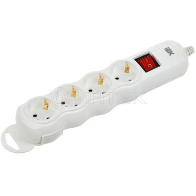Колодка удлинителя 4-мест. с заземл. с выкл. РПр04В IEK WYP10-D-KP-16-04-ZKS-K01 изображение, фото