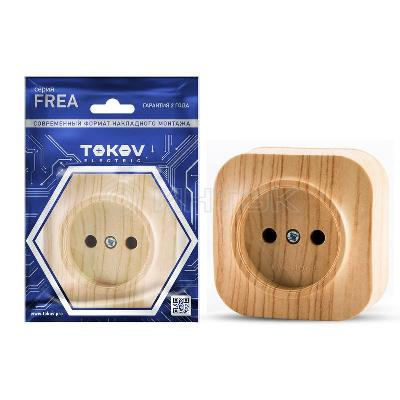 Розетка 1-м ОП Frea 16А IP20 250В без заземл. АБС-пластик сосна TOKOV ELECTRIC TKE-FR-R1-C25 изображение, фото