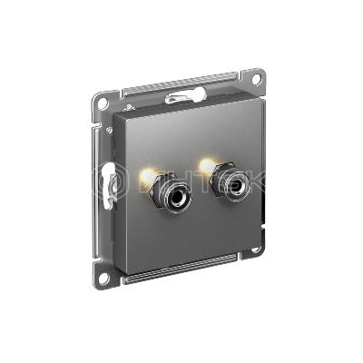 Розетка аудио 2-м AtlasDesign сталь Systeme Electric ATN000987 изображение, фото
