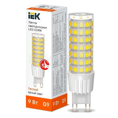 Лампа светодиодная CORN 9Вт капсула 3000К G9 230В керамика IEK LLE-CORN-9-230-30-G9 изображение, фото