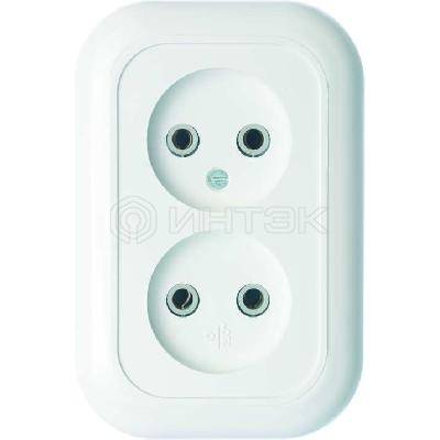 Розетка 2-м СП Валентина РС10-393 10А IP20 бел. Кунцево 5449 изображение, фото