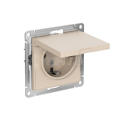 Розетка AtlasDesign 16А IP20 с заземл. защ. шторки с крышкой механизм песочн.  Systeme Electric ATN001246 изображение, фото