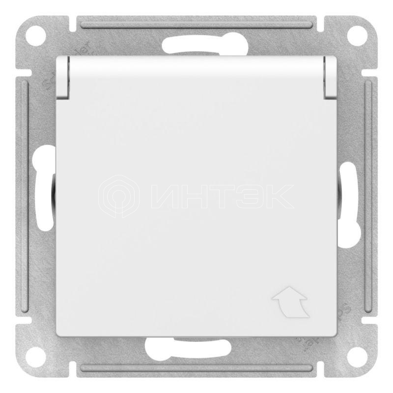 Розетка AtlasDesign 16А IP20 с заземл. защ. шторки с крышкой механизм лотос Systeme Electric ATN001346 изображение, фото