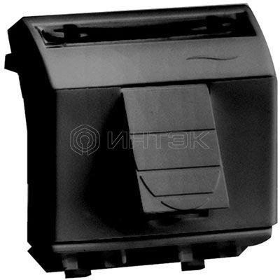 Розетка компьютерная 1-м СП 2мод. Brava RJ45 кат.5E черн. DKC 77642N изображение, фото