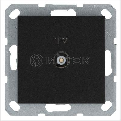 Розетка телевизионная оконечная TV Ф9.5мм механизм антрацит Jasmart G6001B изображение, фото