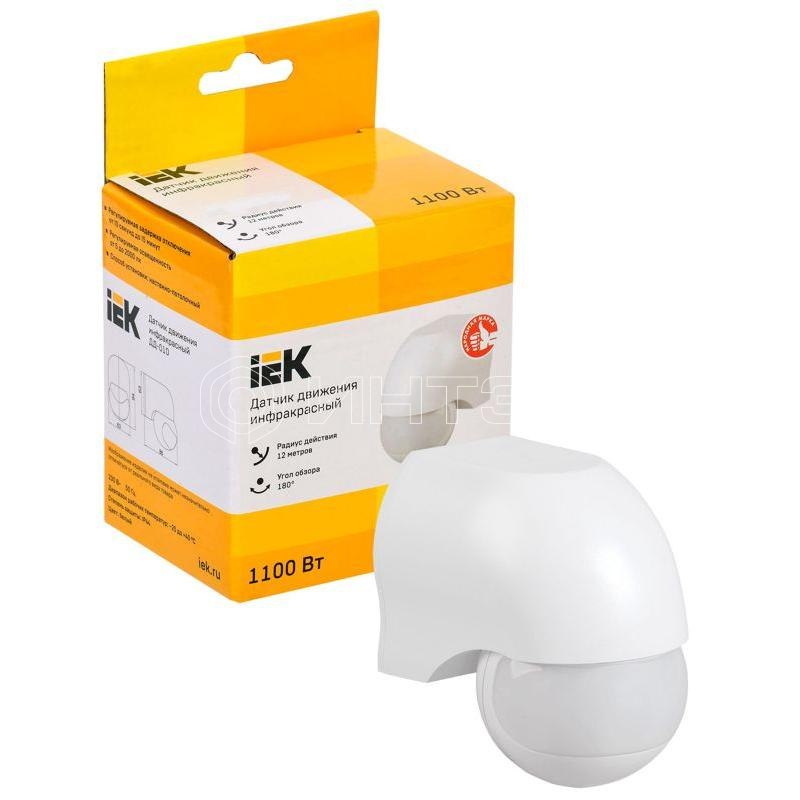 Детектор движения ДД 010 1100Вт угол. обз. 180град. IP44 бел. IEK LDD10-010-1100-001 изображение, фото