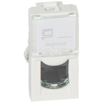 Розетка компьютерная СП 1мод. Mosaic RJ45 кат.5E UTP механизм бел.  Legrand 076551 изображение, фото