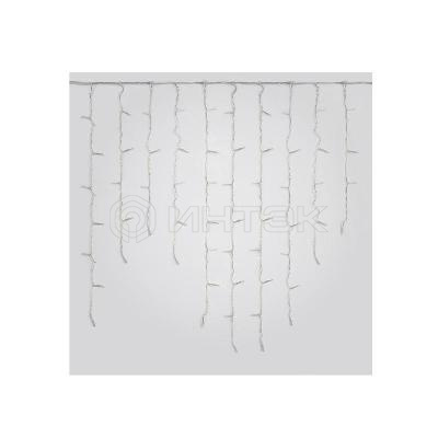 Гирлянда светодиодная "Бахрома" ULD-B2007-100/TTK WHITE IP44 2м 100LED бел. с эффектом мерцания соединяемая провод прозр. Uniel UL-00007209 изображение, фото