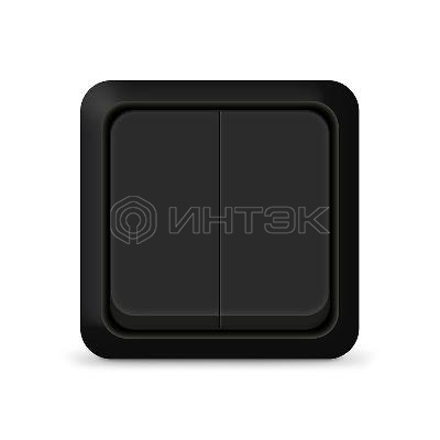 Выключатель 2-кл. ОП Олимп 10А IP20 черн. Universal 2213 изображение, фото