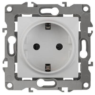 Розетка 1-м СП Эра12 12-2101-01 16А IP20 16AX 250В 2P+E Schuko механизм бел. Эра Б0014675 изображение, фото