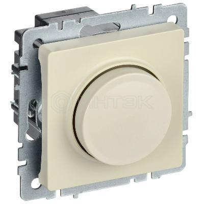 Светорегулятор СП BRITE пов-наж. 600Вт СС10-1-0-БрКр механизм беж. IEK BR-D20-0600-K10 изображение, фото