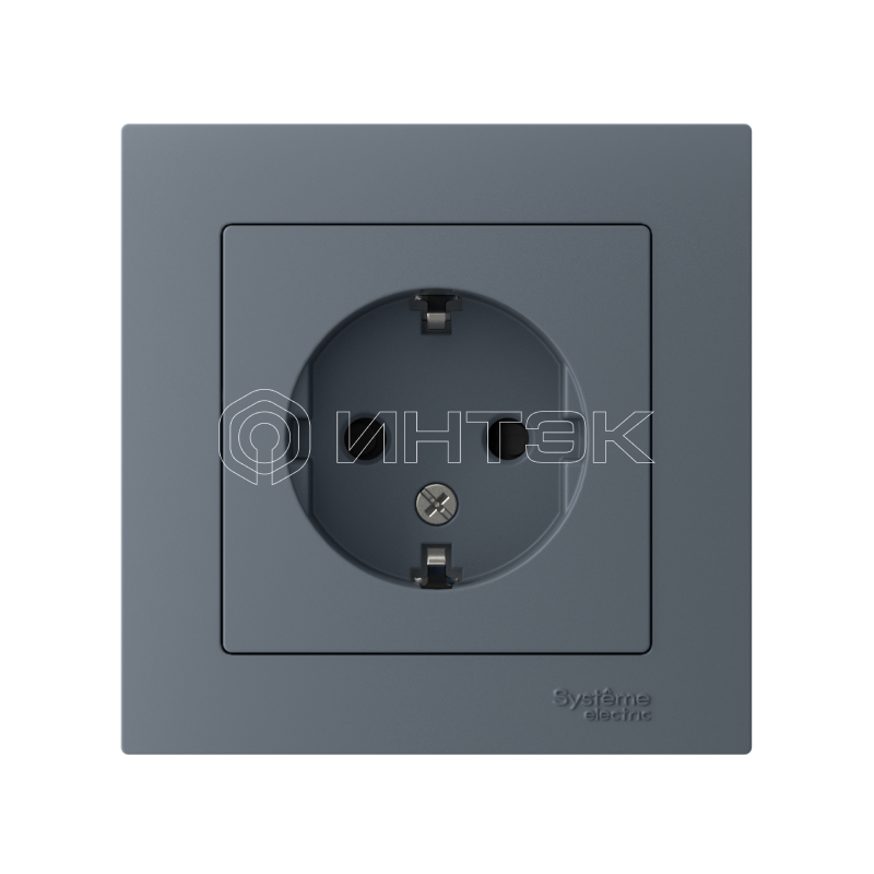 Розетка 1-м СП AtlasDesign 16А IP20 с заземл. защ. шторки в сборе грифель Systeme Electric ATN000744 изображение, фото