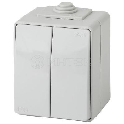 Выключатель 2-кл. ОП Эра Эксперт 10А IP65 11-1604-03 250В 10AX (10/100/1600) сер. Эра Б0035976 изображение, фото