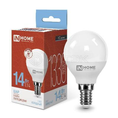 Лампа светодиодная LED-ШАР-VC 14Вт 230В E14 6500К 1330лм IN HOME 4690612047850 изображение, фото