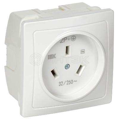 Розетка 1-м СП Рпл11-К 32А IP20 разборная для плиты с заземл. бел. IEK ERP11-032-K01 изображение, фото