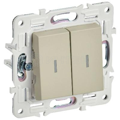 Выключатель 2-кл. SKANDY 10А SK-V09B с индикацией беж. IEK SK-V20-1-10-K10 изображение, фото