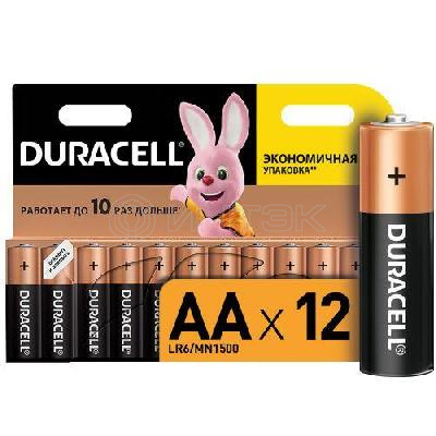 Элемент питания алкалиновый AA/LR6/MN 1500 Basic BP-12 (блист.12шт) Duracell C0037388 изображение, фото