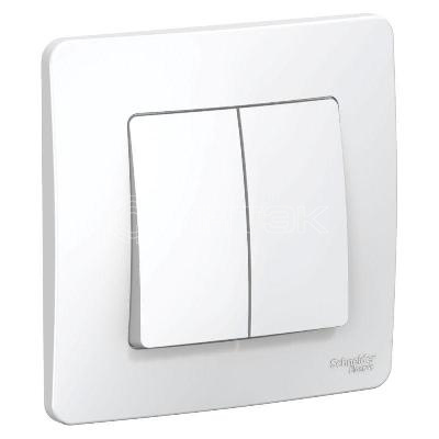 Переключатель проходной 2-кл. СП Blanca 10А IP20 (сх. 6+6) 250В бел.  Systeme Electric BLNVS106601 изображение, фото
