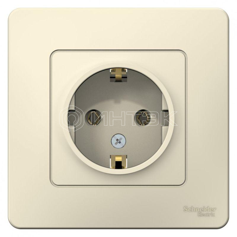Розетка 1-м СП Blanca 16А IP20 250В с заземл. без защ. шторок молоч. Systeme Electric BLNRS001012 изображение, фото