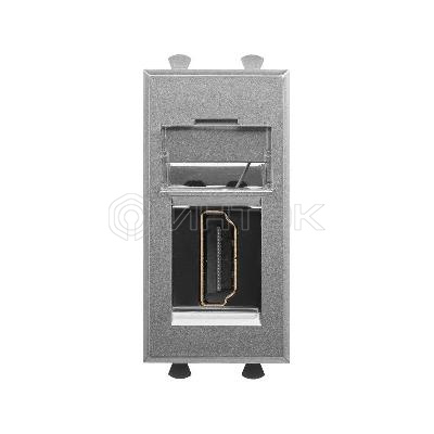 Розетка HDMI 1мод. Avanti "Закаленная сталь" тип А-А модульная DKC 4404251 изображение, фото