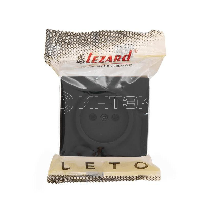 Розетка 1-м ОП LETO без заземл. ПБТ черн. бархат LEZARD 752-4200-121B изображение, фото