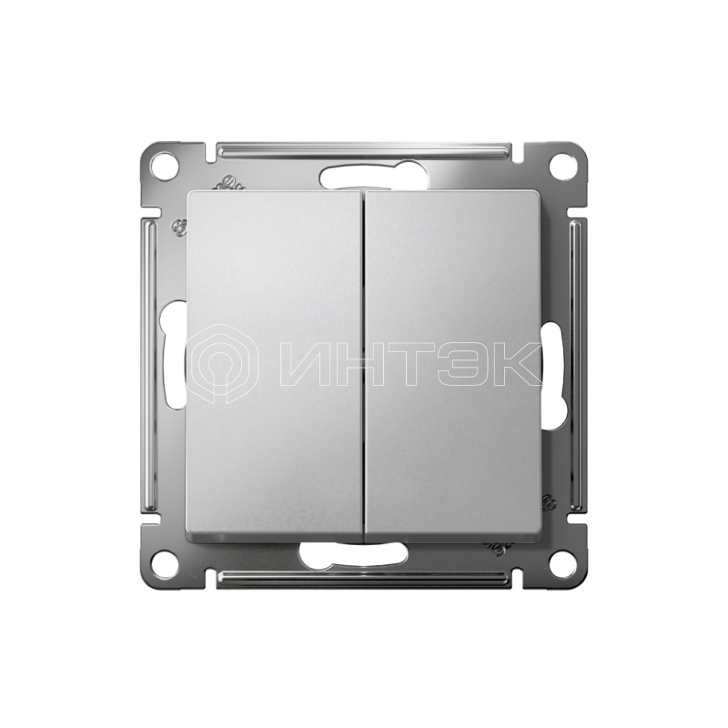 Выключатель 2-кл. AtlasDesign (сх. 2) 10А с самовозвратом механизм алюм. Systeme Electric ATN000317 изображение, фото