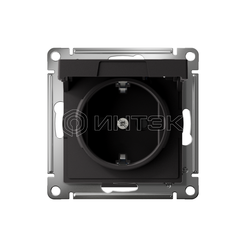 Розетка AtlasDesign 16А IP20 с заземл. защ. шторки с крышкой быстрозажим. клем. механизм карбон Systeme Electric ATN001046S изображение, фото