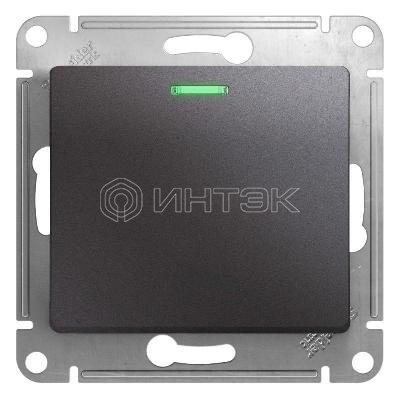 Выключатель 1-кл. СП Glossa 10А IP20 (сх. 1а) 10AX с подсветкой механизм графит  Systeme Electric GSL001313 изображение, фото