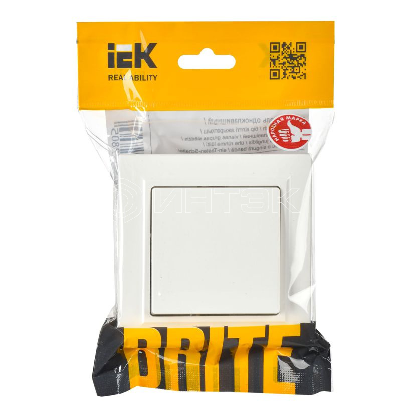 Выключатель 1-кл. СП BRITE ВСР10-1-0-БрБ 10А в сборе бел. IEK BR-V10-0-10-K01-F изображение, фото