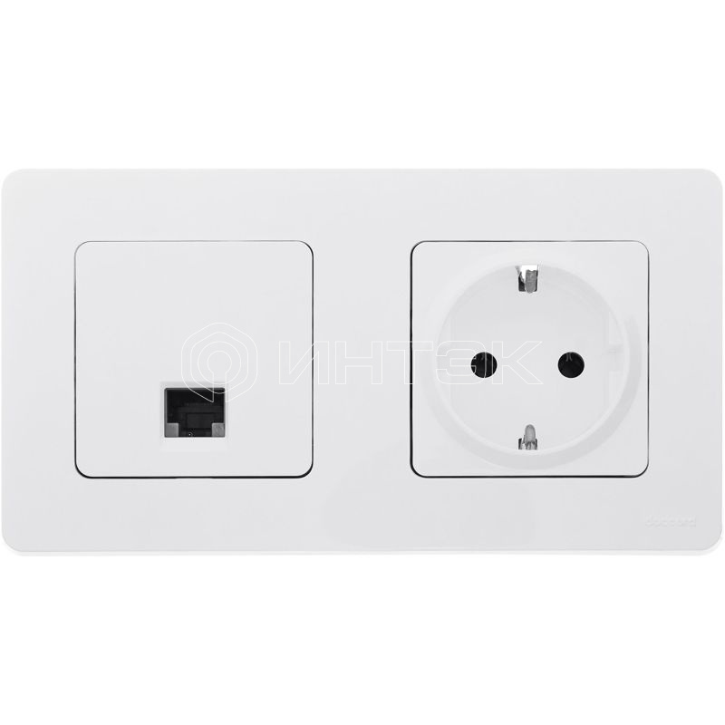 Розетка компьютерная Inspiria RJ45 кат.5E UTP бел. IEK 673825 изображение, фото