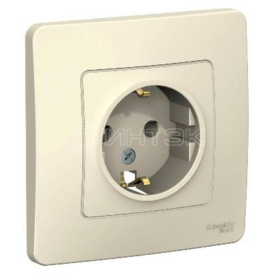 Розетка 1-м СП Blanca 16А IP20 250В с заземл. без защ. шторок молоч. Systeme Electric BLNRS001012 изображение, фото