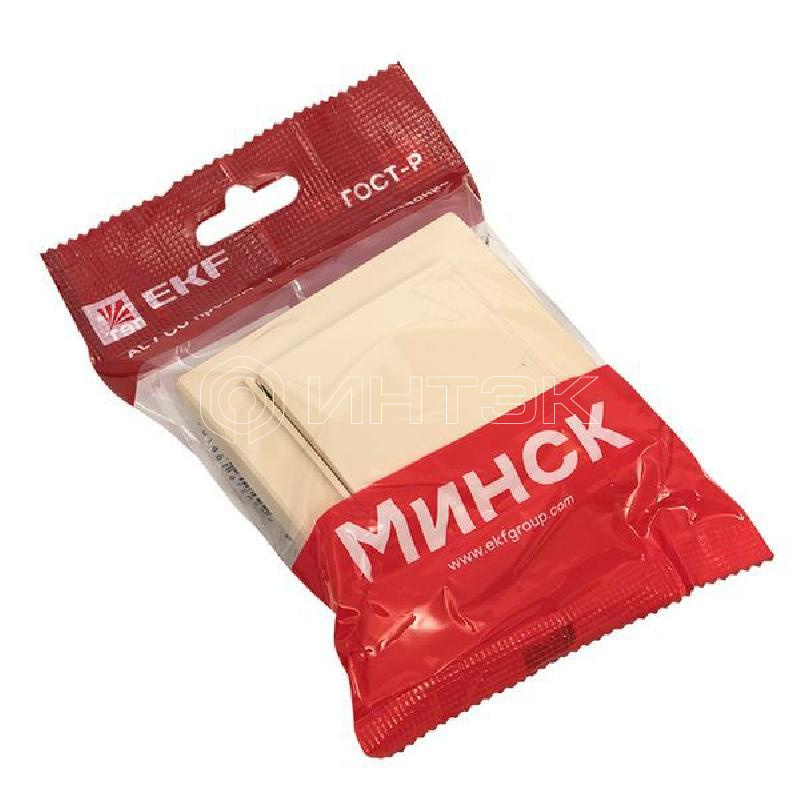 Выключатель 1-кл. СП Минск 10А IP20 беж. EKF ERV10-021-20 изображение, фото