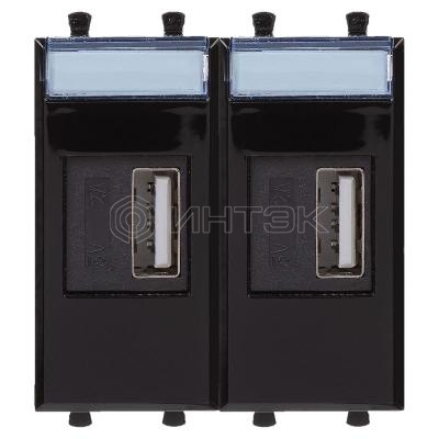 Устройство зарядное USB 2мод. 2.1А Avanti "Черный квадрат" DKC 4402542 изображение, фото