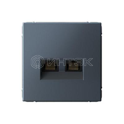 Розетка двойная компьютерная ArtGallery RJ45+RJ45 кат. 6A механизм грифель Systeme Electric GAL000788 изображение, фото