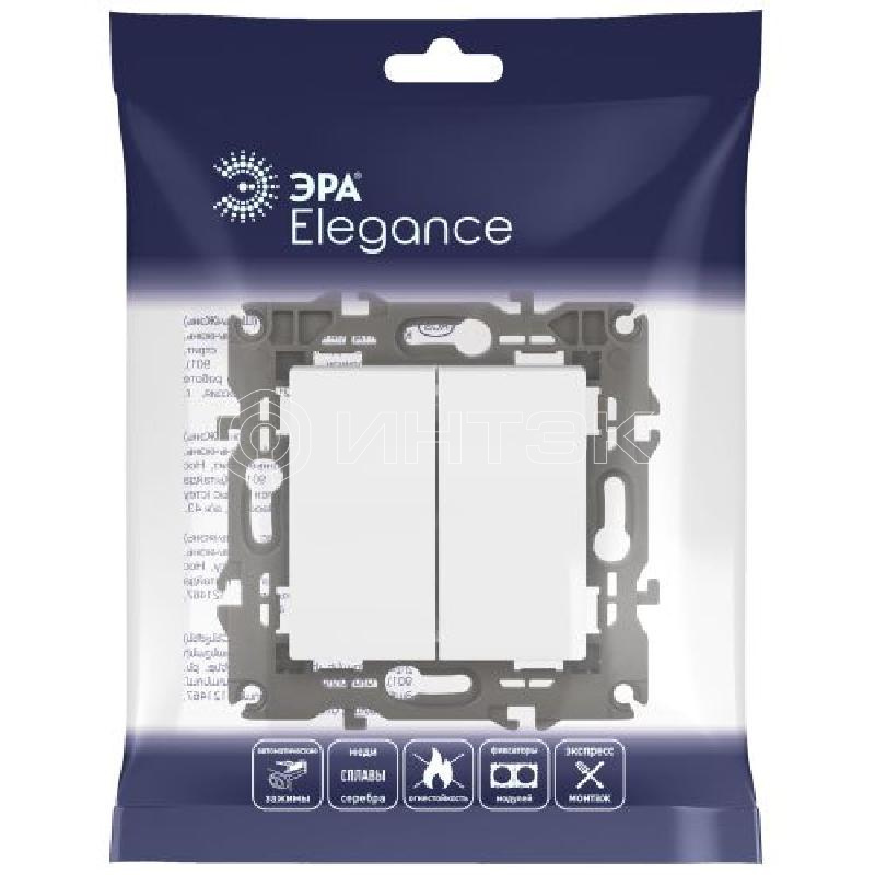 Выключатель 2-кл. СП Elegance 14-1104-01 10А IP20 250В 10AX механизм бел. Эра Б0034229 изображение, фото