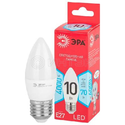 Лампа светодиодная RED LINE LED B35-10W-840-E27 R 10Вт B35 свеча 4000К нейтр. бел. E27 Эра Б0050696 изображение, фото