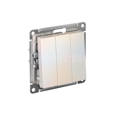 Выключатель 3-кл. СП AtlasDesign 10А IP20 (сх. 1+1+1) 10AX механизм жемчуж.  Systeme Electric ATN000431 изображение, фото