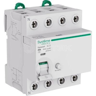 Выключатель дифференциального тока 4п 40А 30мА тип AC Systeme9 400В  Systeme Electric S9R12440