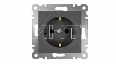 Розетка 1-м СП Karea 16А IP20 с заземл. механизм дым. металлик Makel 57050028 изображение, фото