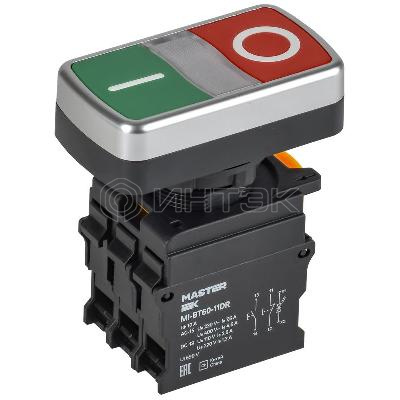 Кнопка "I-O" d22мм 1НО+1НЗ MASTER с подсветкой IEK MI-BT60-11DR-3-11-K51 изображение, фото
