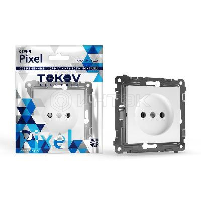 Розетка 1-м СП Pixel 16А IP20 без заземл. механизм бел. TOKOV ELECTRIC TKE-PX-R1-C01 изображение, фото