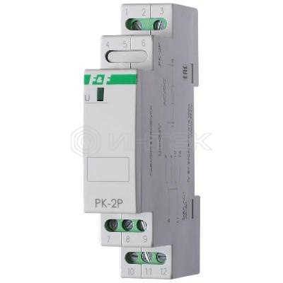 Реле промежуточное PK-2P (монтаж на DIN-рейке 35мм 220В 50Гц 2х8А 2 перекл.) F&F EA06.001.009 изображение, фото