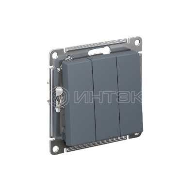 Выключатель 3-кл. СП AtlasDesign 10А IP20 (сх. 1+1+1) 10AX механизм грифель  Systeme Electric ATN000731 изображение, фото